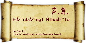 Pöstényi Mihaéla névjegykártya